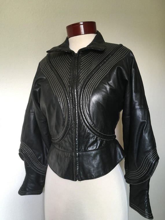 Vintage Gianfranco Ferre black leather jacket Italy designer | Etsy