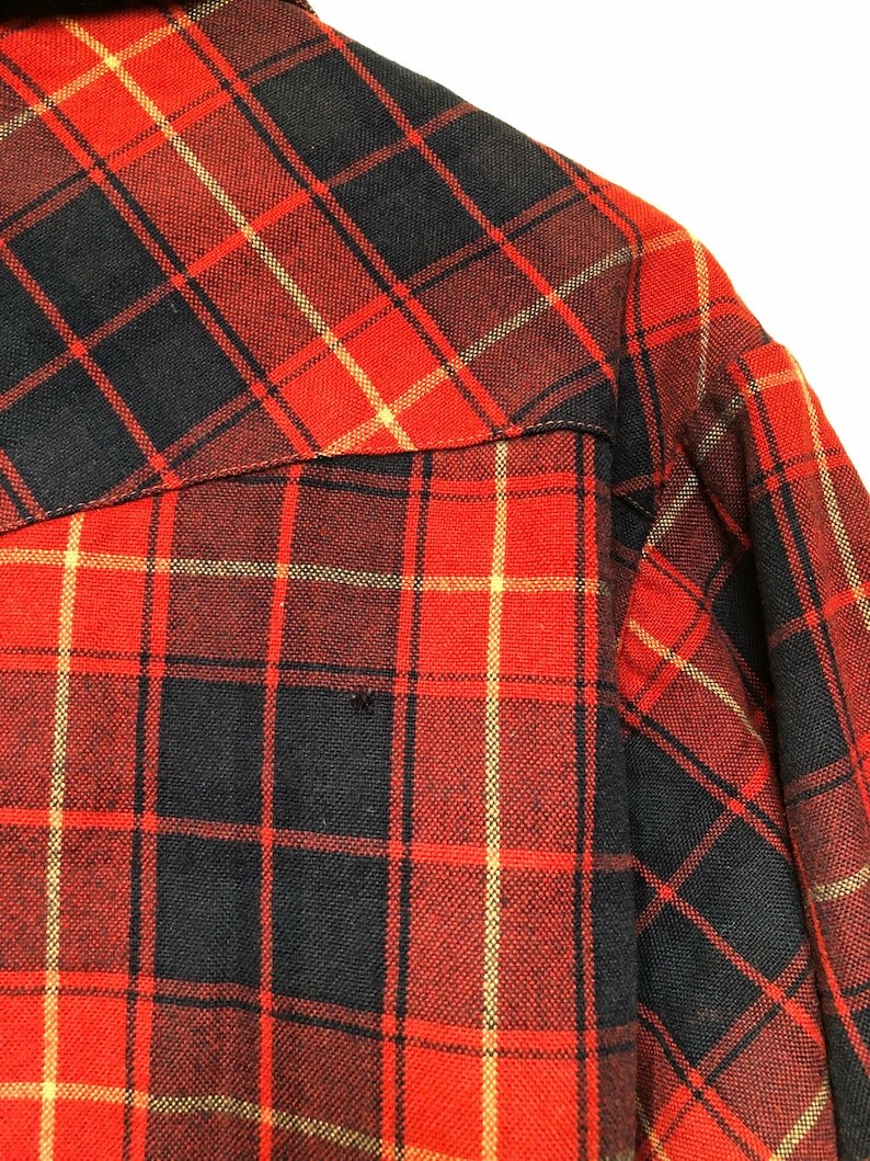 Vintage Western Flannel Jacket Red Plaid Wrangler Vtg Pearl | Etsy