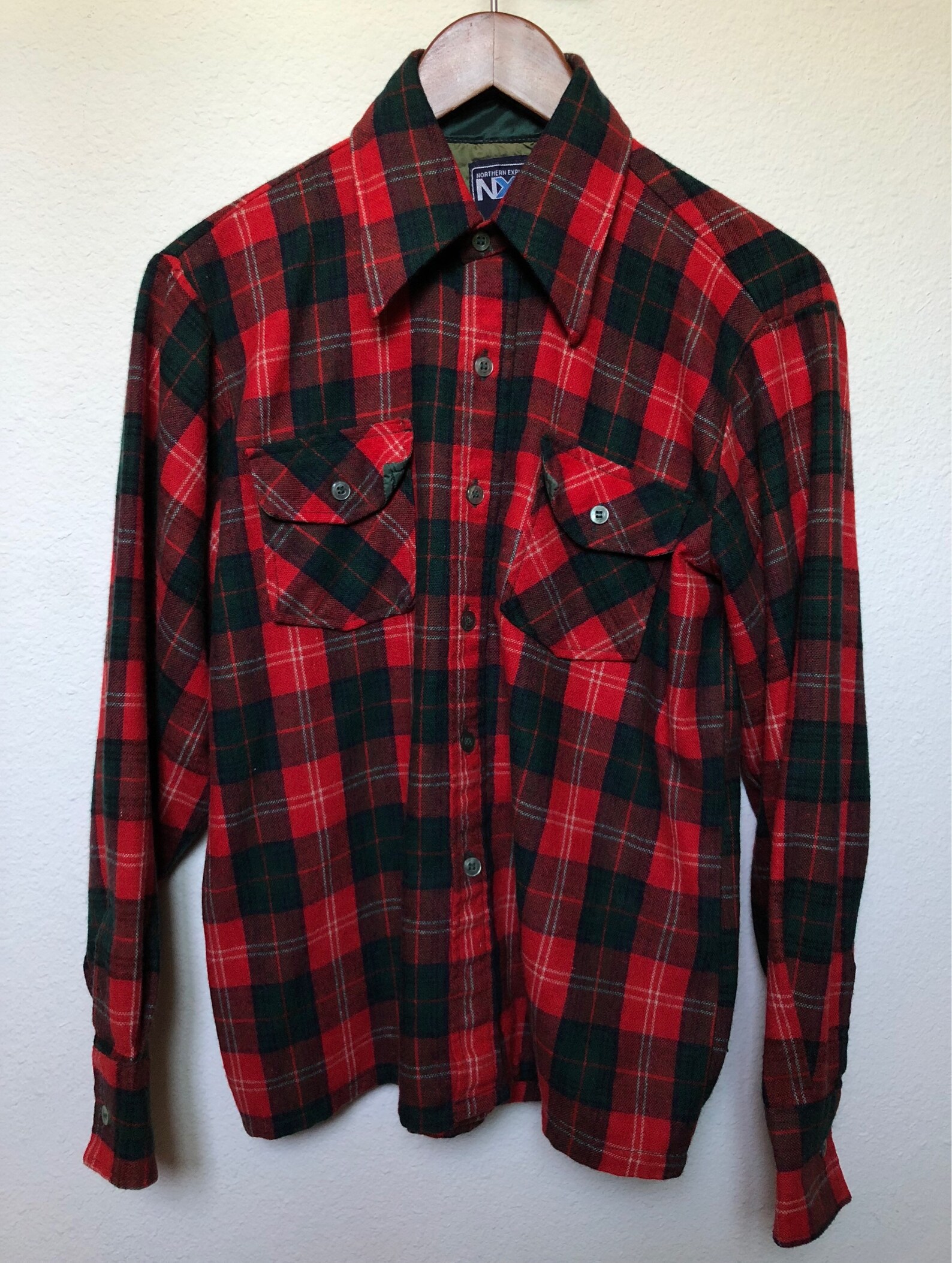 Vintage Green Red Plaid Flannel 90s 1990s Vtg Grunge Flannel Lumberjack ...