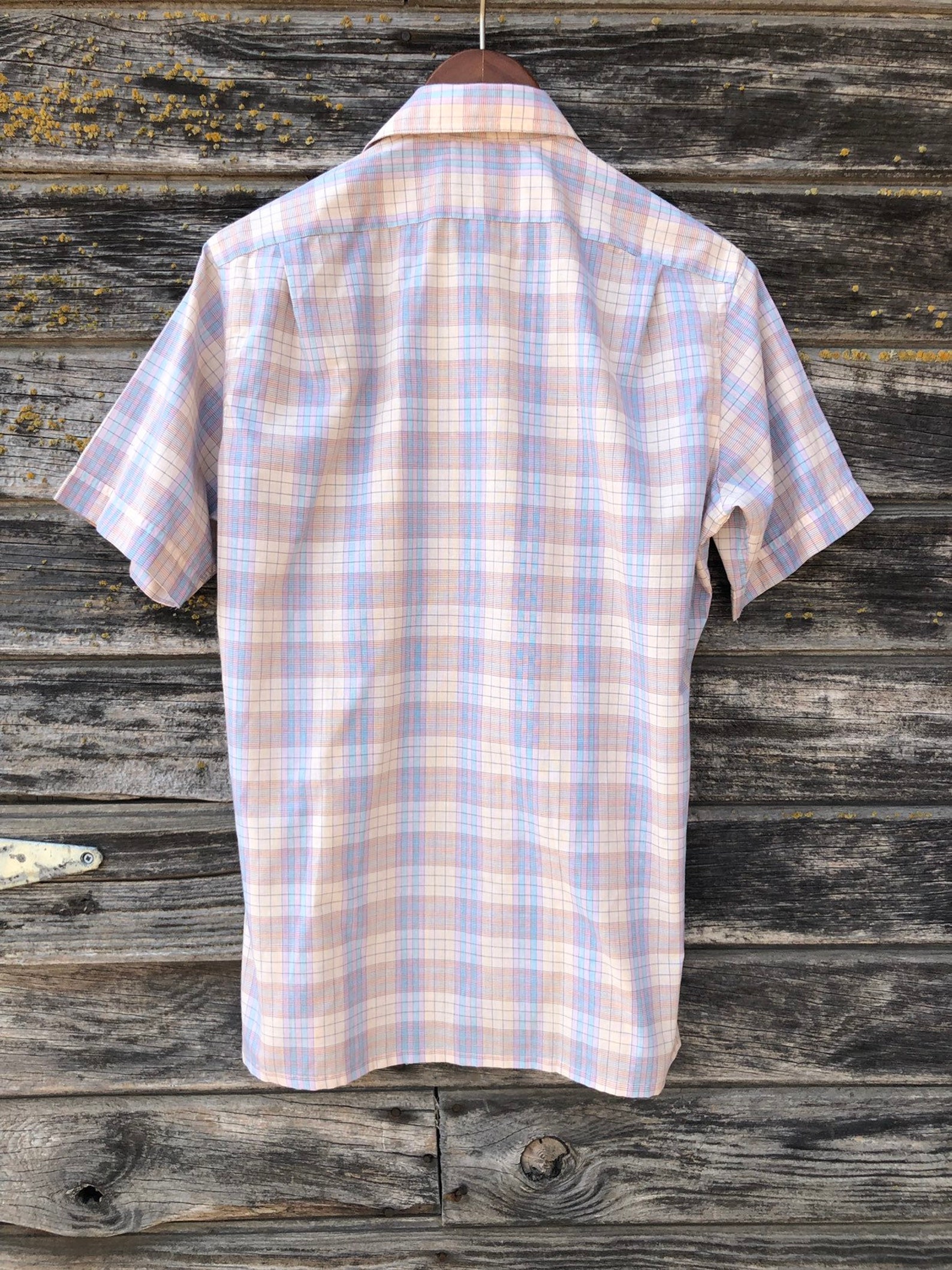 Vintage Pastel Plaid Shirt Short Sleeve 80s Preppy Pink Baby | Etsy