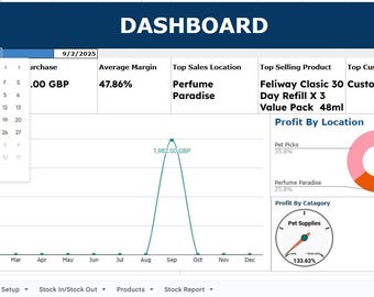 Inventory Management Spreadsheet | Google Sheets Stock Tracker | Small Business Organizer