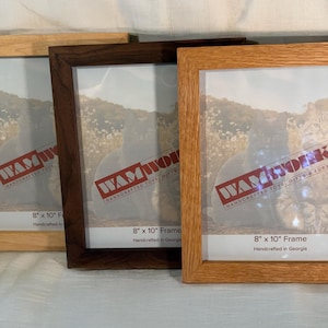 Beautiful hand crafted picture frames available in natural walnut, maple and oak.
