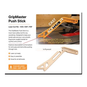 Tischsäge Sicherheitswerkzeug | Laser-Schnitt-Datei | Holzbearbeitung Schiebeanleitung | CNC Dxf Pdf Vorlage