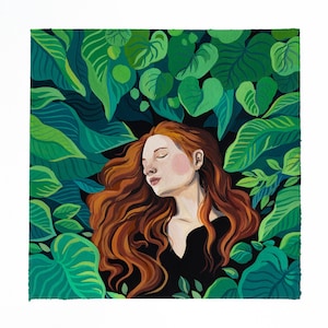 Forest Dream Original Gouache Painting (30x30 cm, unframed)
