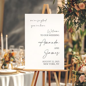 Wedding Welcome Sign, Minimalist Wedding Welcome Sign Template, Editable Wedding Signage, Edit with TEMPLETT, Modern Minimalist Wedding Sign