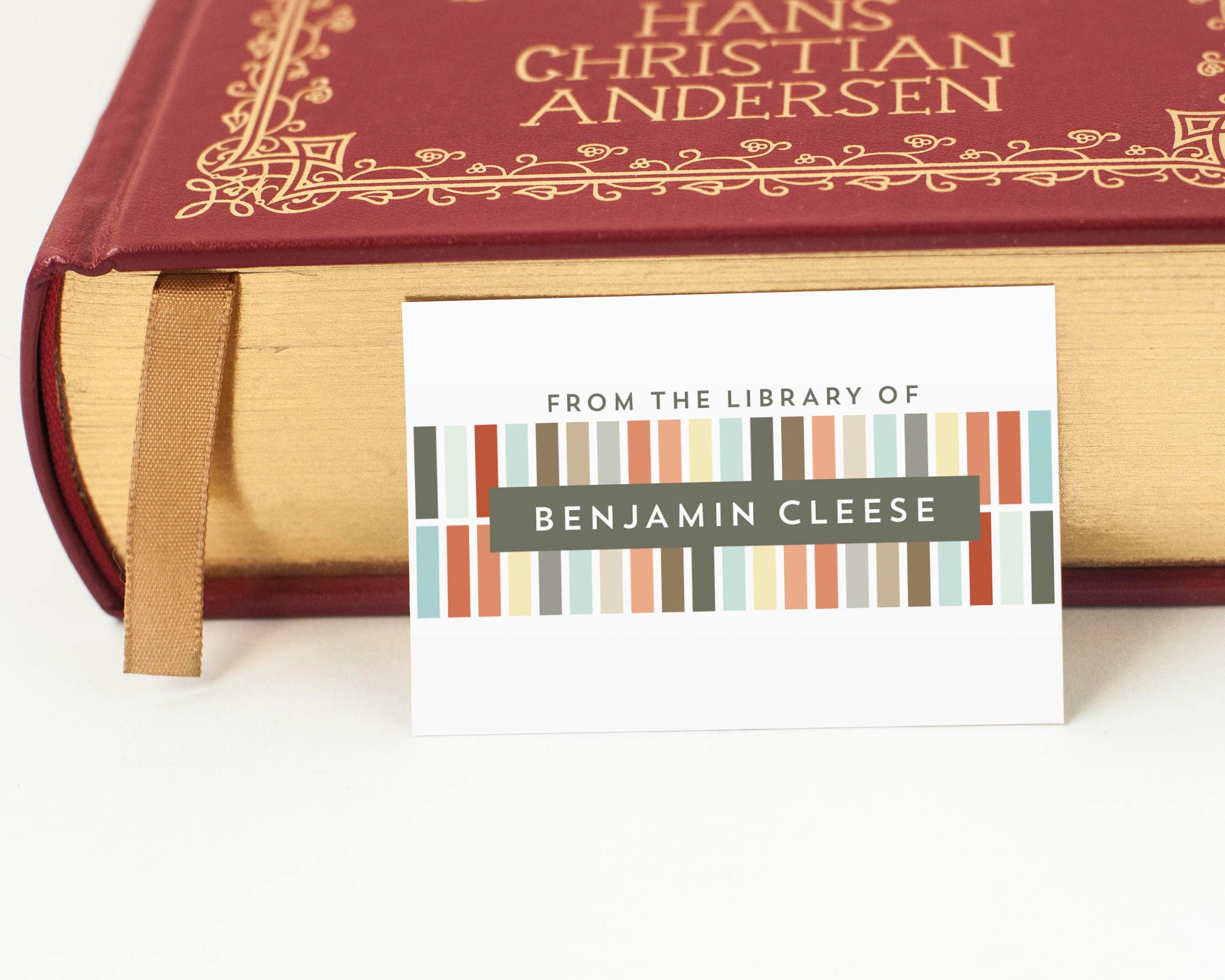 Geometric Personalized Bookplates Custom Book Labels // Etsy