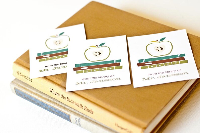 Teacher Bookplates Personalized Book Labels for Teacher Gift Etsy