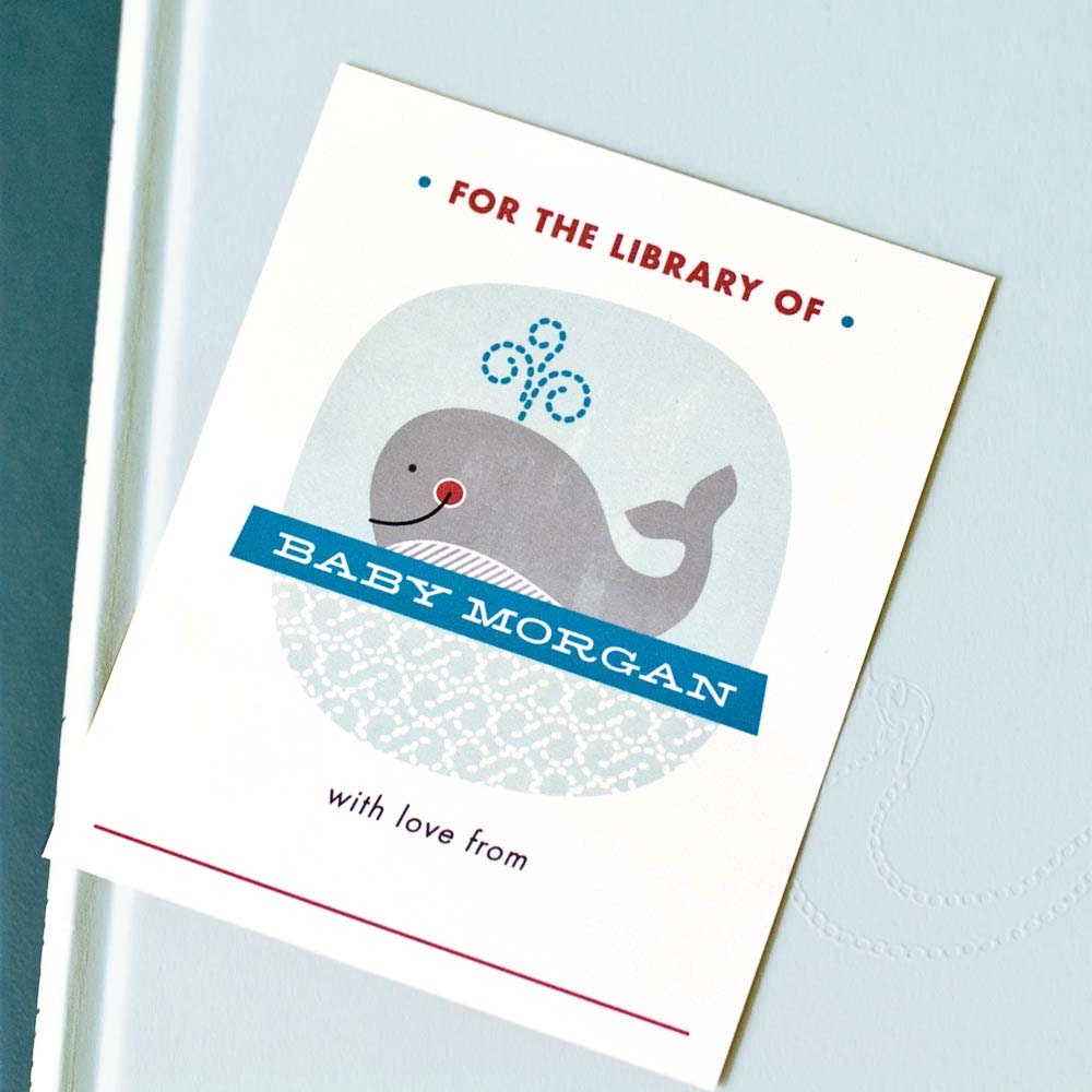 Personalized Bookplates Baby Shower Bookplate // WHALE Etsy