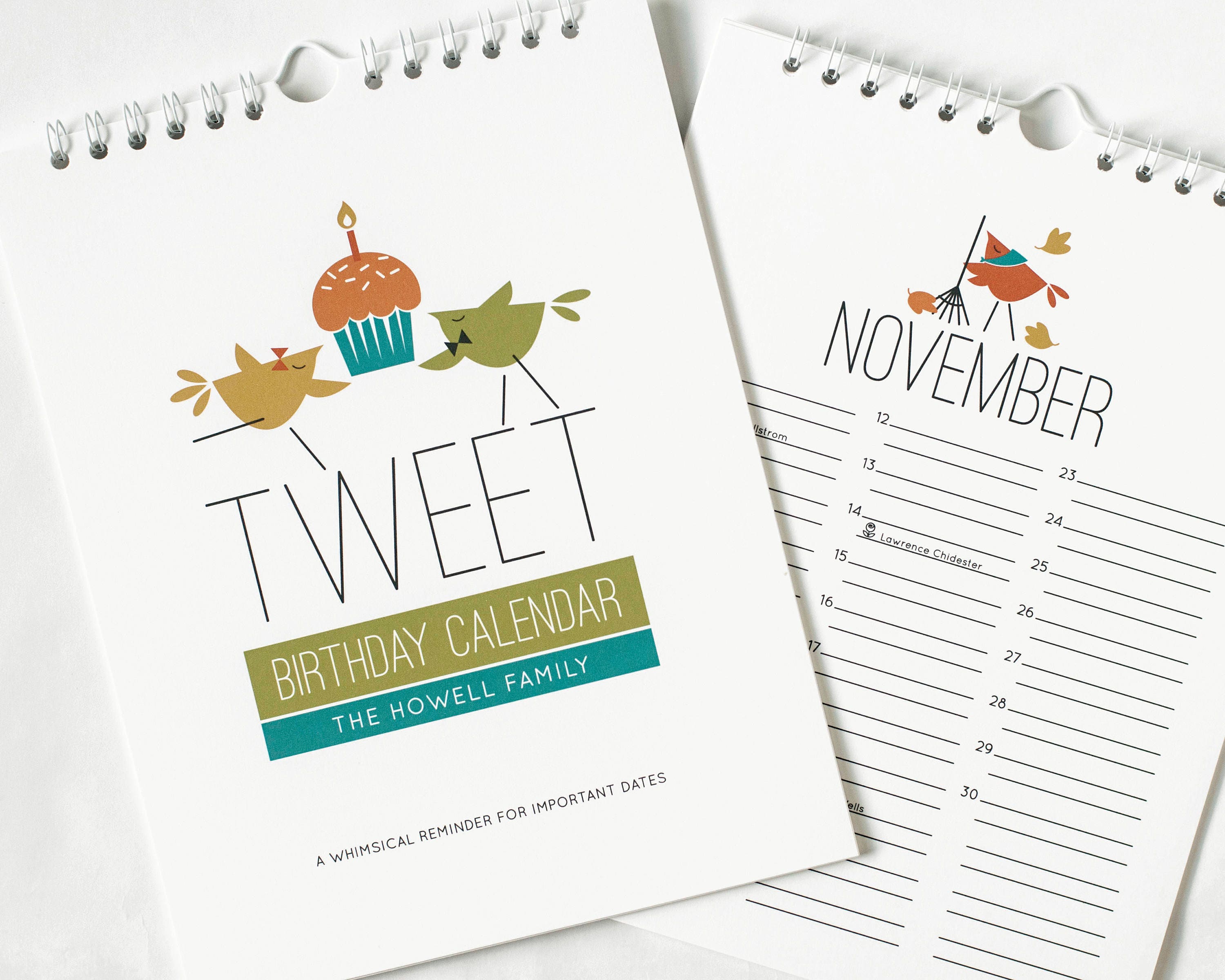 Birthday Calendar Reminder Calendar Cute Personalized Gift | Etsy