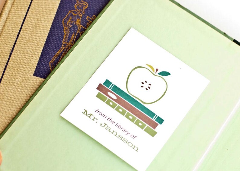 Teacher Bookplates Personalized Book Labels for Teacher Gift Etsy