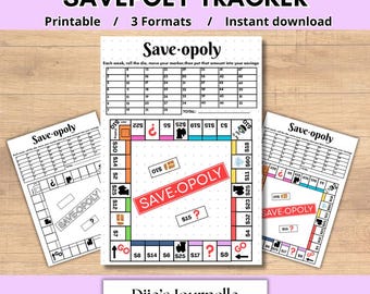 Saveopoly Savings | Challenge | Budgeting Game | Savings Goal Savings | Tracker (Printable & Digital)