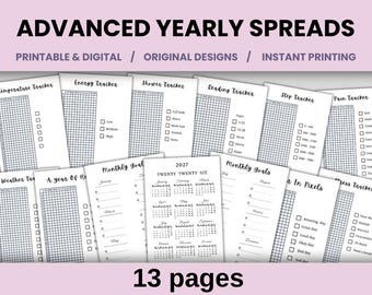 2027 digital planner | Yearly planner | Plain print |Bullett journal| printable | pdf | peaceful | colorful | organized | advanced tracker