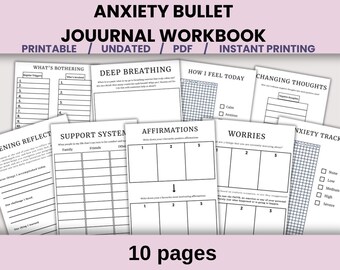 Anxiety Journal Bundle|ADHD|Bujo|Pdf|Basic Planners|Printable|Digital|That Girl|Organised|Goal Trackers|Undated|Pages|Bullett Journal