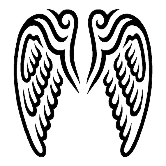 Tribal Swirl Angel Wings Memorial Rip Vinyl Decal | Etsy