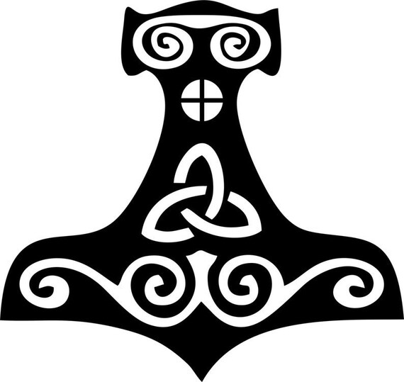 Mjölnir Thor's Hammer Symbol Silhouette Vinyl Decal - Etsy