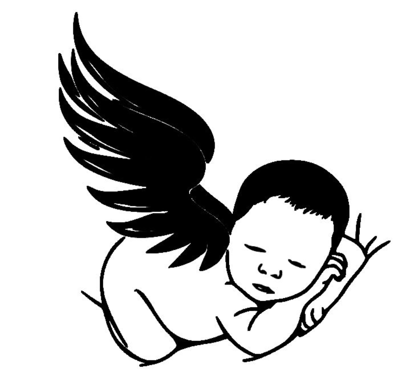 Baby Angel Cherub Memorial Rip Vinyl Decal - Etsy Australia