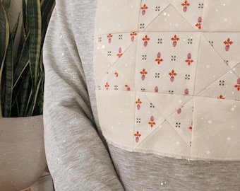 Spring Peach Quilted Sawtooth Sweatshirt – Garden Girl Bohemian Flare