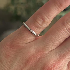 Bague en argent sterling 925 pour femme - Bague superposable en or uni fin - Alliance minimaliste - Alliances à porter au quotidien - Alliance pour femme