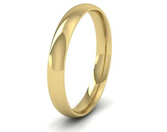 14k Solid Yellow Gold Domed Wedding Band | 2mm Gold Ring | Gift For Her | Classic Dome Comfort Fit Handmade Ring | Men and Women's  Ring