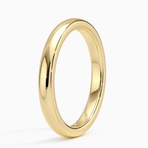 14k Solid Gold Vermeil 2mm Flat Wedding Band / 14k Yellow Gold Wedding Ring for Men and Women / Thin Gold Wedding Band Gift For Her