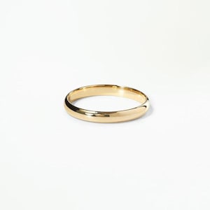 Handcrafted 3mm Wedding Ring • Dainty 3mm Yellow Gold Band • Elegant Ring Gift• Delicate Wedding Ring Gift Idea •Ring for Everyday Wear