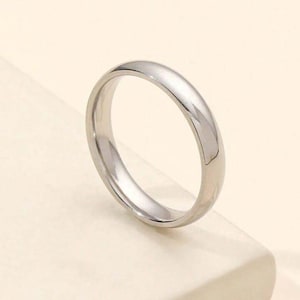 4mm sterling silver ring, plain silver band, minimalist wedding ring, stackable silver ring, unisex thin band, 925 silver jewelry,