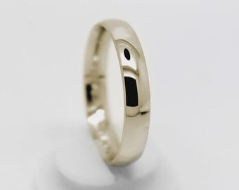 4mm Dainty Gold Wedding Band – 925 Sterling Silver Ring for Women– Thin Plain Gold Stackable Ring –minimalist Promise Band-daily wear Bands