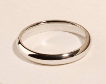 Anillo de plata de ley 925 de 3 mm para uso diario. Delicada joya de oro para uso diario. Regalo de cumpleaños para ella y para él. Anillo clásico de oro. Regalo para la abuela.