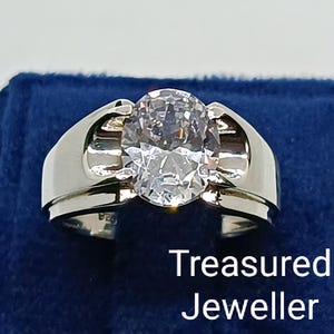 Bague de fiançailles ovale en moissanite 3,5 carats, bague en diamant moissanite pour garçon, bague en argent sterling 925, bague faite main, chevalière solide pour homme