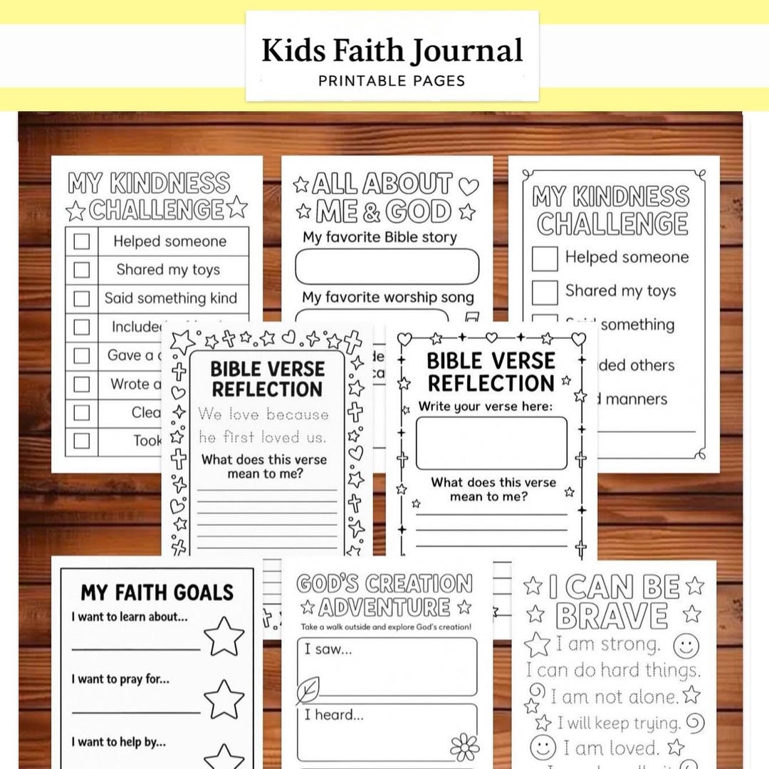 Kids Faith Journal Printable | Bible Activity Pages for Children ...