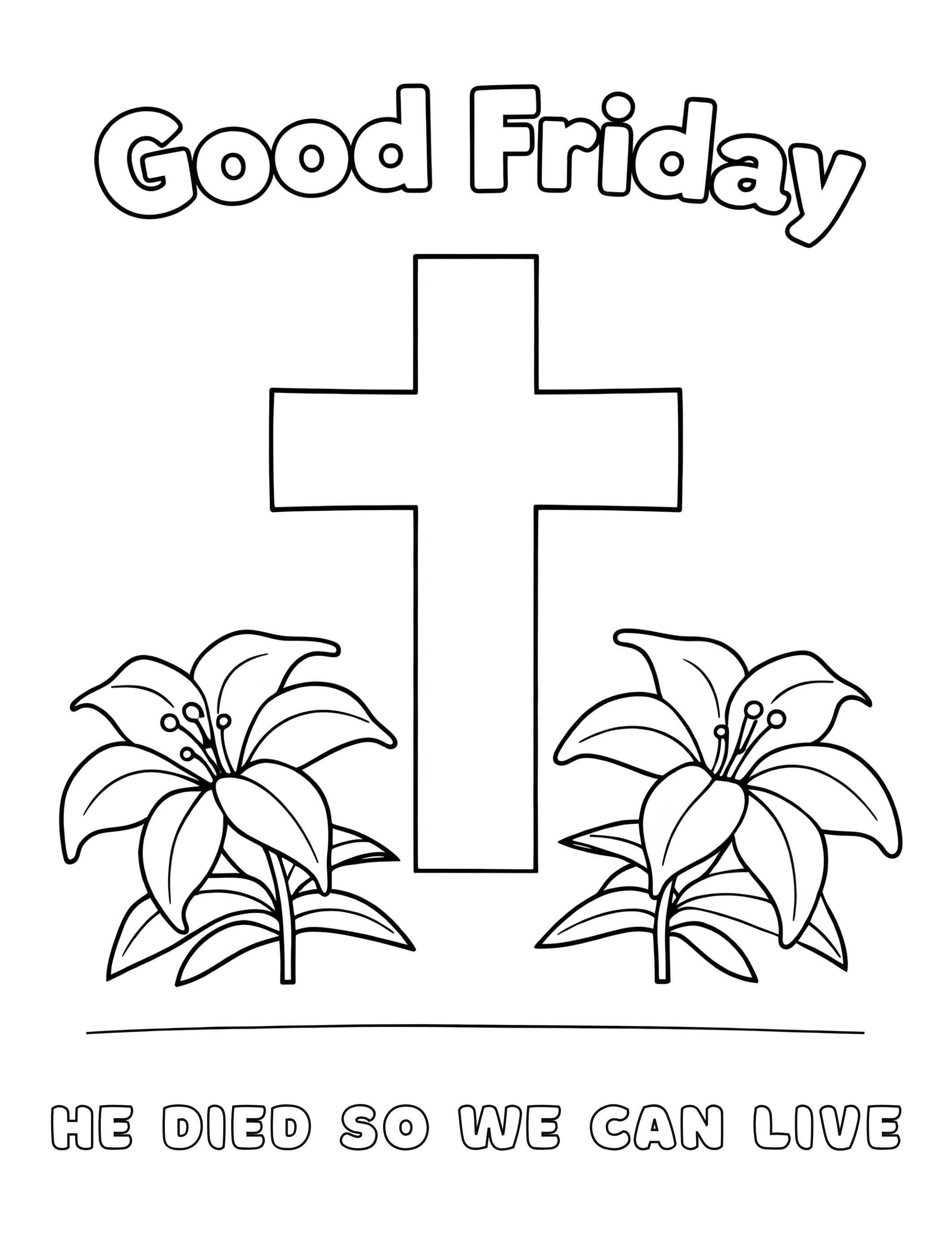 Good Friday Coloring Page — Detail 4 Good Friday Coloring Page — Detail 4