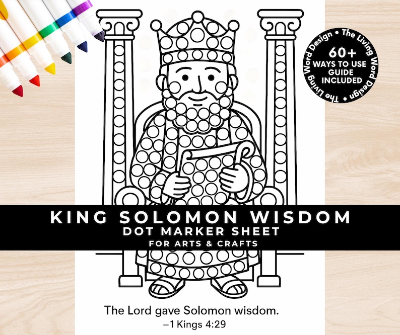 King Solomon Dot Marker Page: Bible Verse Activity (PDF) - Etsy