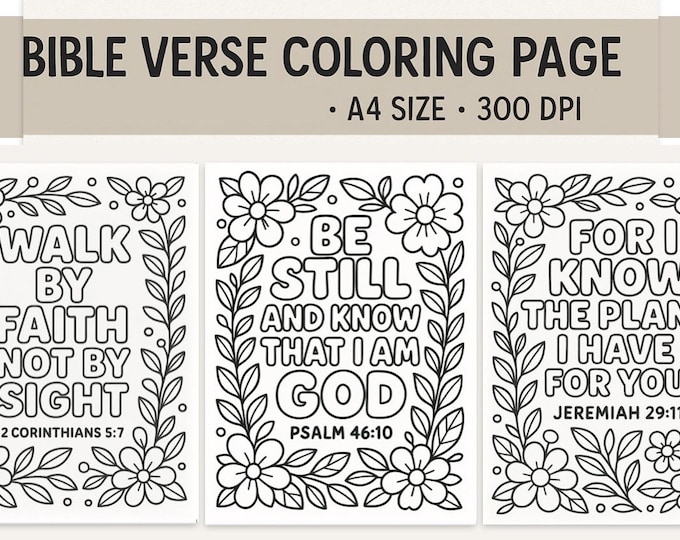 Bible Verse Coloring Pages – Christian Scripture, Floral Designs (PDF ...