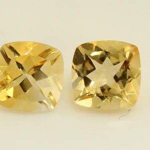 4.25 Carats! Natural Citrine Cushion Shape 8 MM Calibrated Size 2 Pieces Lot Making For Jewelry Loose Gemstone,