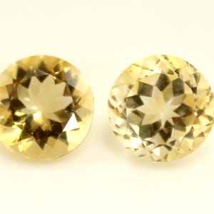7.35 Carats! Natural Citrine Round Shape 10x10 MM Size. 2 Pieces Lot Making For Jewelry Loose Gemstone,