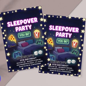 Sleepover Birthday Invitation Pajama Party Invite Sleepover Party Invite slumber party Invitation Bruh You In? Editable Invite Movie Night