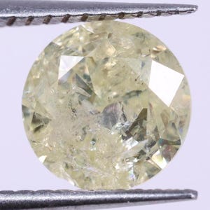 1.03 Ct Fancy Yellow Diamond, Round Brilliant Cut Loose Diamond for Engagement Ring, Natural Yellow Round Diamond, Rustic Diamond