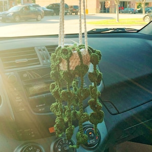 Crochet String of Hearts Plant | Car Hanging Accessories | Mini Hanging Plant | Rearview Mirror Accessories