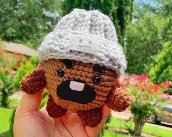 Crochet Shooky in a beanie
