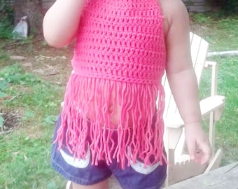 Crochet Fringe Top || Fringe Boho Crop Top || Baby Crop Top || Toddler boho top || Baby Fringe crop top || Boho Fringe Crop Top || Baby Top