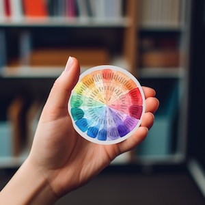 Gevoelens kleurenwielserie | Regenboogsticker | Kleurentheorie Kunst | Vinylsticker | Vinylsticker | RGB | Kleurenwiel kunst | Gevoelens wiel
