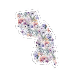 New Jersey featuring State Flower Violet | Floral Sticker | State Sticker | United States Vinyl Decal | Water Bottle