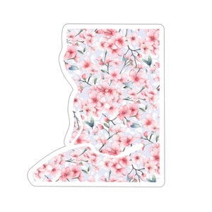 Washington DC featuring Cherry Blossoms | Durable Sticker | United States Vinyl Decal | Water Bottle Sticker
