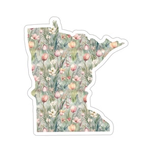 Minnesota featuring State Flower Pink and White Lady | Floral Sticker | State Sticker | United States Vinyl Decal | Water Bottle Sticker