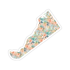 Delaware featuring State Flower Peach Blossom | Floral Sticker | State Sticker | United States Vinyl Decal | Water Bottle Sticker