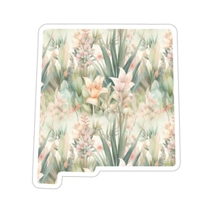 New Mexico featuring State Flower Yucca Flower | Floral Sticker | State Sticker | United States Vinyl Decal | Water Bottle Sticker