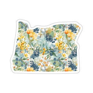 Oregon met State Flower Oregon Grape | Bloemensticker | Staatssticker | Vinylsticker uit de Verenigde Staten | Waterflessticker