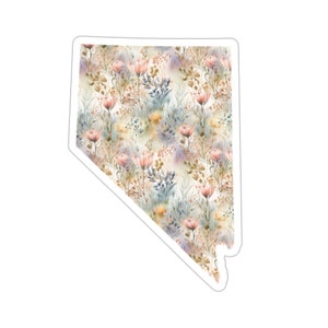 Nevada featuring State Flower Sagebrush | Floral Sticker | State Sticker | United States Vinyl Decal | Water Bottle
