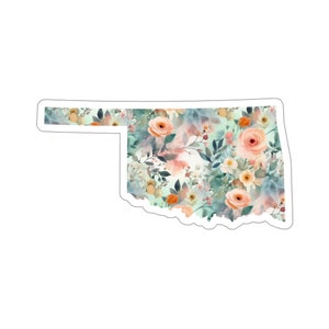 Oklahoma featuring State Flower Oklahoma Rose | Floral Sticker | State Sticker | United States Vinyl Decal | Water Bottle Sticker