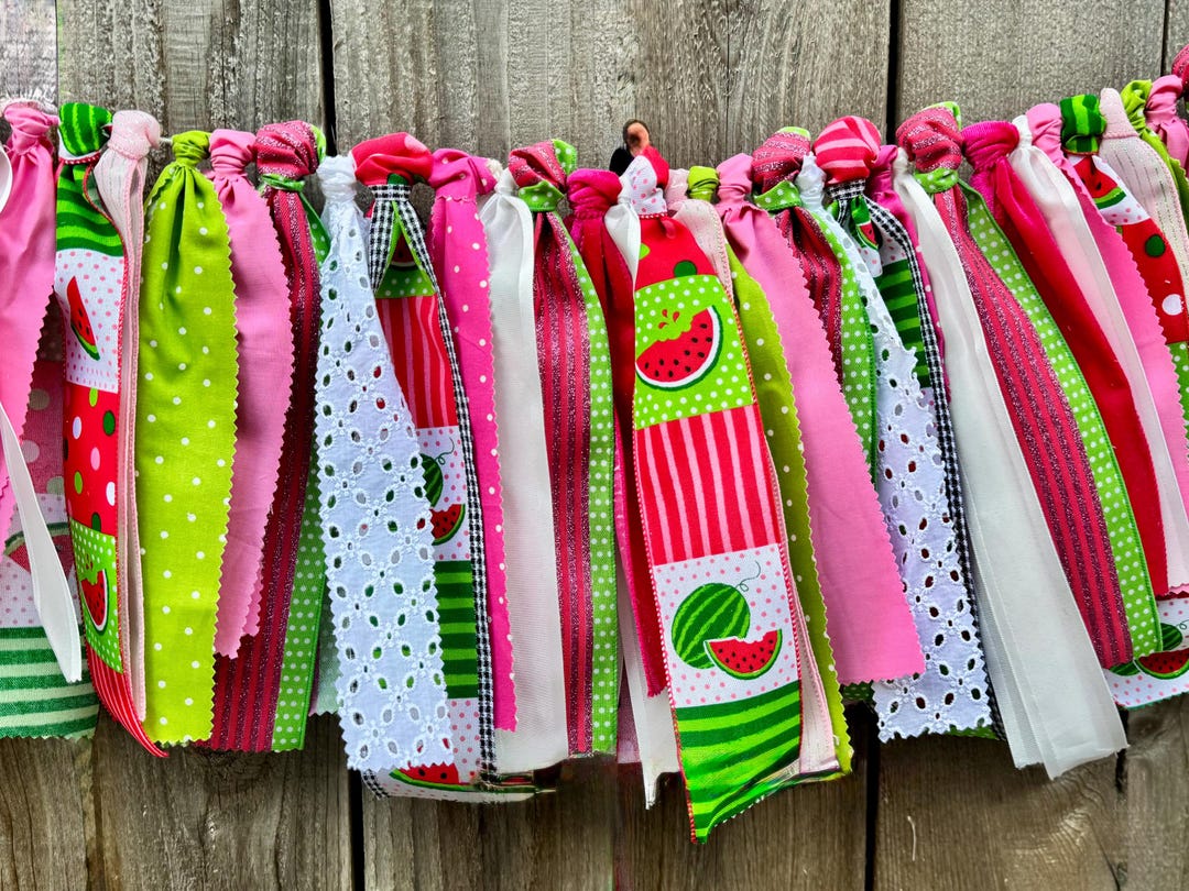 Melon Rag One in a Melon 1st Birthday Banner| Watermelon Rag Garland| Sweet ...